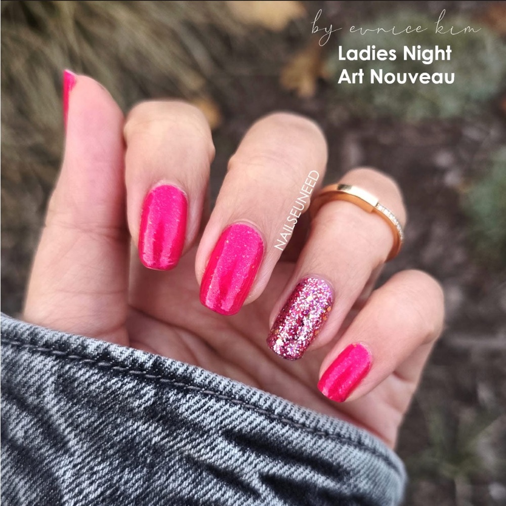 *Exclusive* Color Street: Ladies Night | Pink Rose Gold Glitter Party Neon Sheer - Picture 10 of 14
